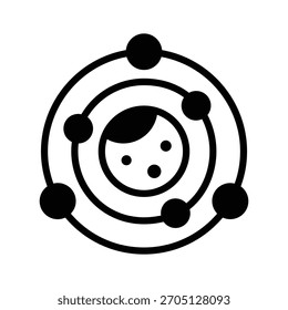 Well crafted glyph icon of planetary orbit path