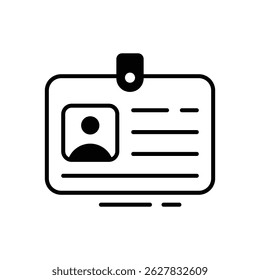 Well crafted glyph icon of user verification id