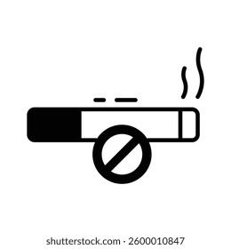 A well crafted glyph style icon no smoking sign