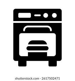 A well crafted glyph style icon baking oven
