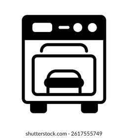 A well crafted glyph style icon baking oven