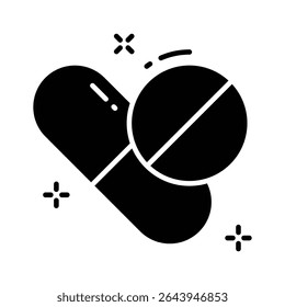 Well crafted glyph style icon representing drugs