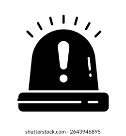 Well crafted glyph style icon of emergency siren light