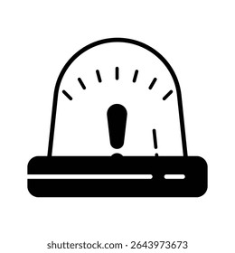 Well crafted glyph style icon of emergency siren light