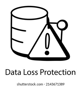 A well crafted hand drawn icon of data loss protection 

