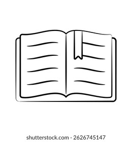 A well crafted hand drawn icon showing open bookmark