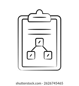 A well crafted hand drawn style icon of study plan