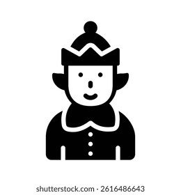 A well crafted icon of elf character designed in glyph style