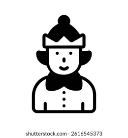 A well crafted icon of elf character designed in glyph style