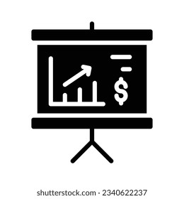 A well crafted icon of presentation board in editable style, business analysis vector