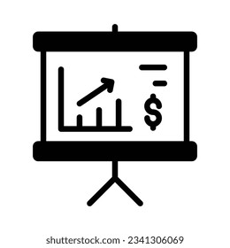 A well crafted icon of presentation board in editable style, business analysis vector