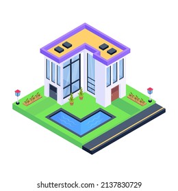 A well crafted isometric icon of apartment 