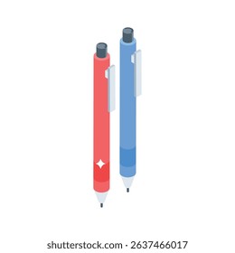 A well crafted isometric icon of ballpoints, easy to edit