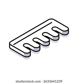 A well crafted isometric icon of classic hair comb