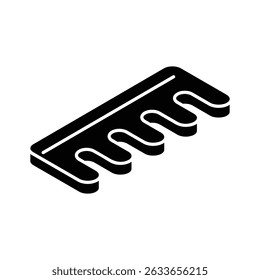 A well crafted isometric icon of classic hair comb