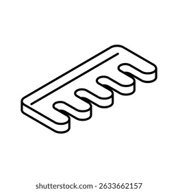 A well crafted isometric icon of classic hair comb