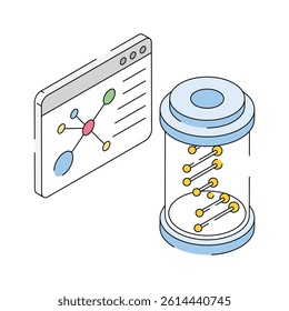 A well crafted isometric icon of genome sequencing
