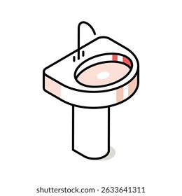 Well crafted isometric icon highlighting a stylish washbasin