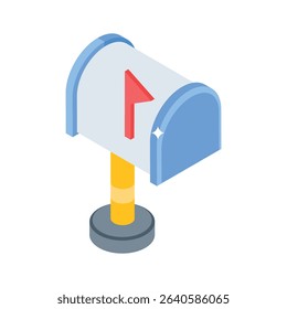A well crafted isometric icon of mailbox system