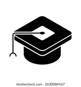 A well crafted isometric icon of mortarboard cap
