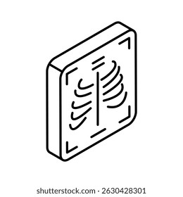 A well crafted isometric icon of ribs X-ray