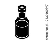 Well crafted isometric icon of sealed medical vial