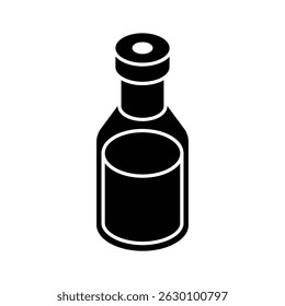 Well crafted isometric icon of sealed medical vial