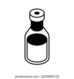 Well crafted isometric icon of sealed medical vial