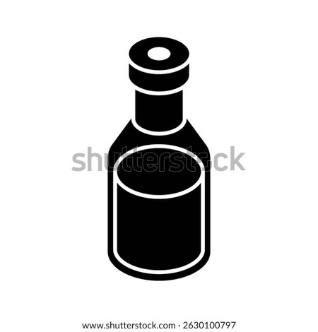 Well crafted isometric icon of sealed medical vial