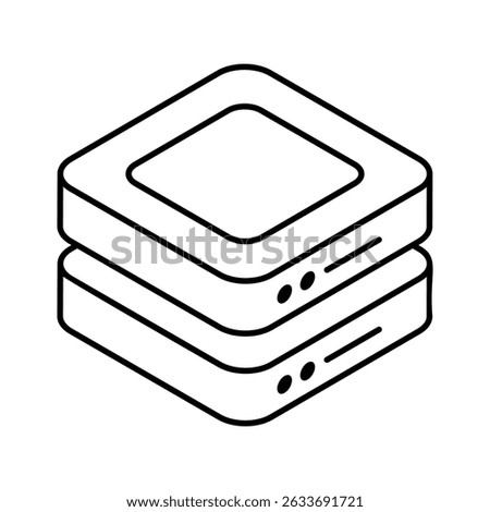 A well crafted isometric icon of server rack system
