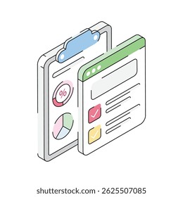 Icono de estilo isométrico bien diseñado de la Encuesta del negocio