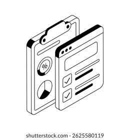 Icono de estilo isométrico bien diseñado de la Encuesta del negocio
