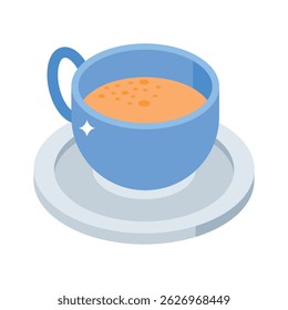 A well crafted isometric style icon of teacup