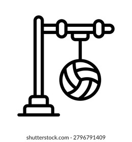 Well crafted line icon featuring tetherball equipment for outdoor sports.