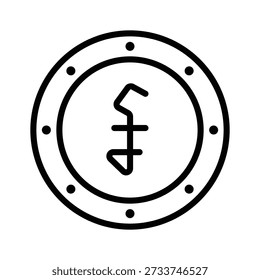 Well crafted line icon showing cambodian riel for premium use