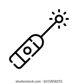 A well crafted line style icon of light pointer