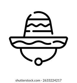 Well crafted linear icon of a mexican hat
