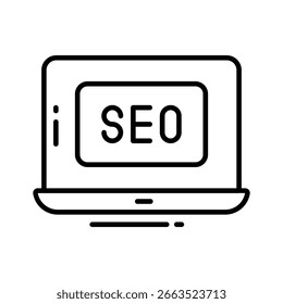 Well crafted linear icon of search engine optimization SEO