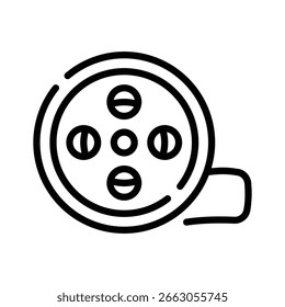 Well crafted linear icon showing film reel archive