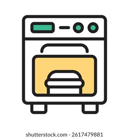 A well crafted linear style icon baking oven