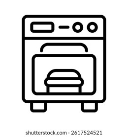 A well crafted linear style icon baking oven