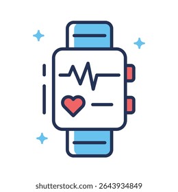 Well crafted outline icon for health tracker device screen