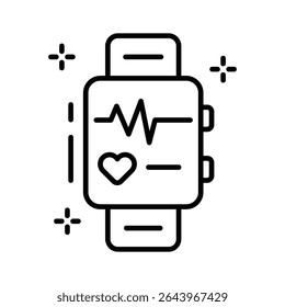 Well crafted outline icon for health tracker device screen