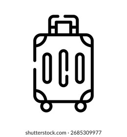 Icono de contorno bien elaborado de maleta de viaje empacada