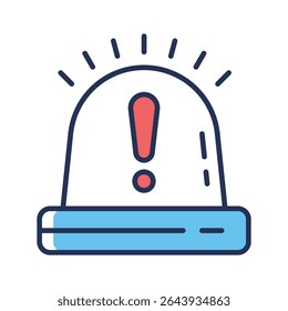 Well crafted outline style icon of emergency siren light