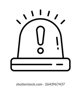 Well crafted outline style icon of emergency siren light