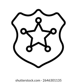 Well crafted outline style icon showing police badge