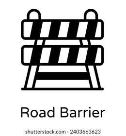 A well creative glyph icon of road barrier 