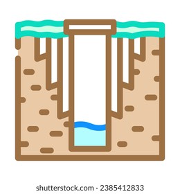 well design hydrogeologist color icon vector. well design hydrogeologist sign. isolated symbol illustration