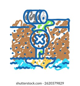 vetor de esboço de ícone de doodle de hidrogeólogo de design de poço. sinal de hidrogeólogo de design. ilustração de símbolo isolado